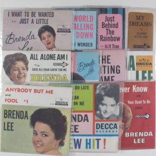 BRENDA LEE Lot of 11 Picture Sleeve 45s all VG to NM see pictures