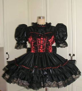 bbt sexy adult sissy corset dress black red from hong