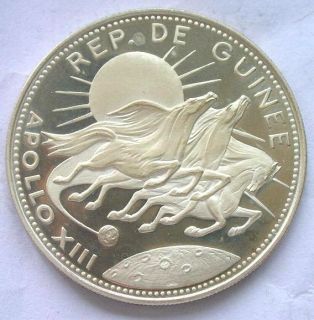 guinea 1970 apollo xiii 250 francs silver coin proof from