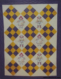 Raggedies Quilt Pattern 40x52 Dolls Nines Embroider