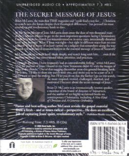   AUDIO 6 CDs Unabridged The Secret Message of Jesus  Brian D. McLaren