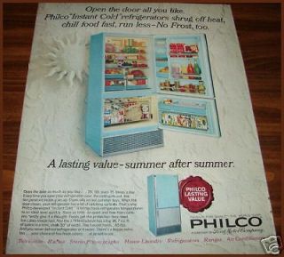 1964 philco aqua refrigerator vintage ad retro kitchen time left
