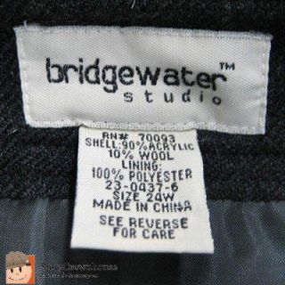 Womens Bridgewater Studio Black Wool Blend Maxi Skirt Lined Plus Sz 