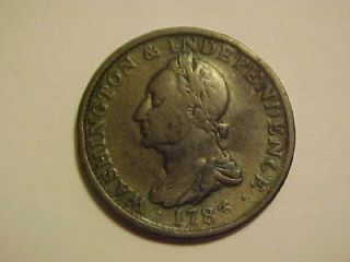 1783 George Washington Independence United States Colonial Coin Token 
