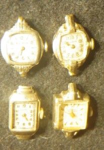 Vintage 4 Watches Longines Bruner 2 Bulova for Parts or Repair Gold 