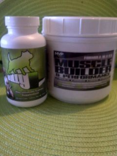 GREAT COMBO 1 BOTTLE OF BULLY MAX & 1 MVP K9 MUSCLE BUILDER 90 SERVING 