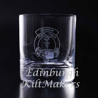 MacGregor Clan Crested Crystal Whiskey Glass Burns Crystal Whisky 