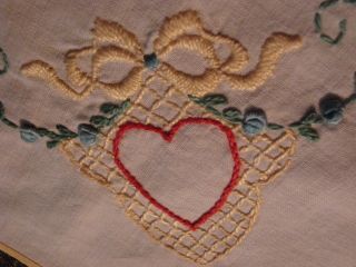 Vintage Tablecloth Card Table Cover Embroidered Bridge 34