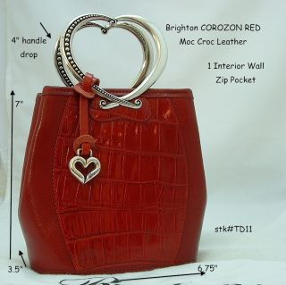 Brighton Corozon Purse Handbag Red Croc Leather Gorgeous