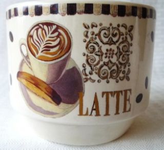 latte coffee mug j brimley cup beans cypress euc