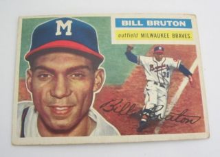 Topps 1956 Bill Bruton Trading Card 185 Milwaukee Braves