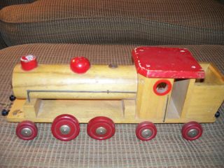 VINTAGE BRIO 1950S WOODEN TRAIN SET OF 3 VERY RARE PULL TOY
