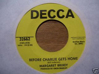 Margaret Brixey DJ Copy Before Charlie Gets Home 45
