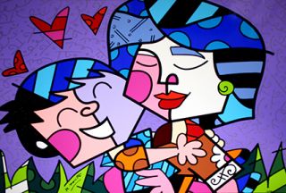 Romero Britto Mother Son Embellished Sale Motivated See Live Make 