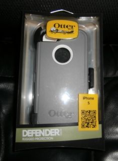 New iPhone 5 Defender Series Case for iPhone 5 Belt Clip Grey White 