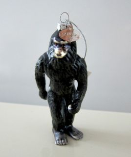Bronners Christmas Wonderland Yeti Ape Man Glass Ornament