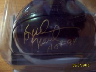 Bud Grant Autographed Signed Riddell Mini Helmet COA from Leaf
