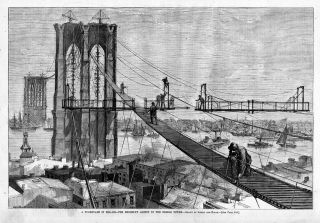 Brooklyn Bridge Construction Towers History Promenade