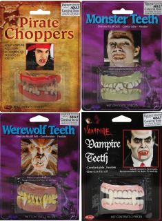 Halloween Horror Teeth Pirate Witch Monster Werewolf Vampire Fancy 