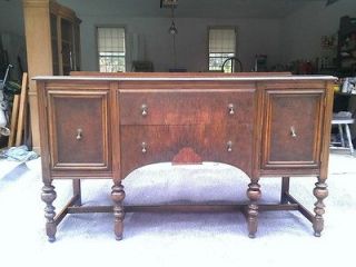 Antique Paine Furniture of Boston Dining Room Server  Walnut & Tiger 