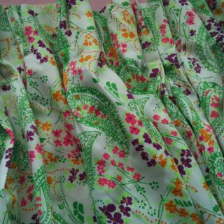 Vintage Retro Long Curtains One Pair Floral paisley spring summer MOD 