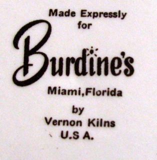 made expressly for burdine s miami florida by vernon kilns u s a