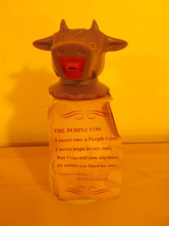  Industries The Purple Cow Creamer w Tag Poem by Gilbett Burge