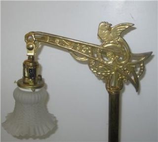 Vintage Bridge Arm Floor Lamp Ornate Brass