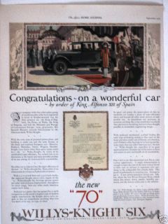  Vintage Willys Knight Ad Ladies Home Journal 1926