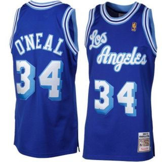 Mitchell and Ness 34 Shaq Los Angeles Lakers Jerseys