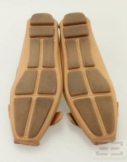 Bruno Magli Tan Leather Square Toe Buckle Loafers Size 38