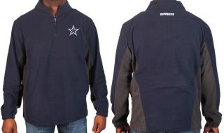 Dallas Cowboys 1 4 Zip Goalpost Navy Micro Fleece Jacket Quarter Zip 