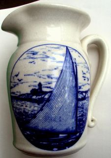  Chatham Pottery 9" Vintage Sailboat Pitcher