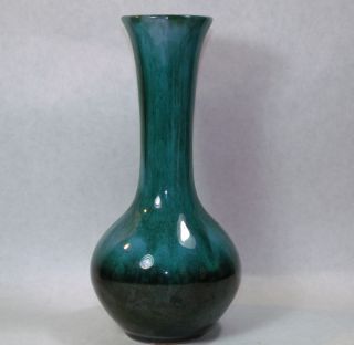   Mountain Pottery Canada 8 Green and Black Bud Vase Mint Cond