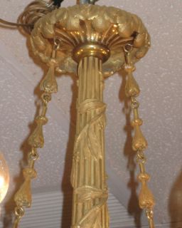 Antique Louis XVI Bronze Chandelier After Gouthière