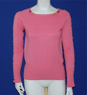 BCBG MAXAZRIA Womens Bubblegum Pink Pullover Button Sweater Size M (8 