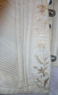   VICTORIAN 1870S EMBROIDERED SPOON BUSK CORDED HIP CORSET 24 WAIST