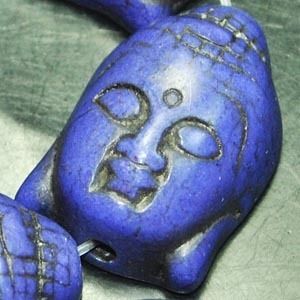 20x30mm Purple Turquoise Buddha Head Beads 8pcs