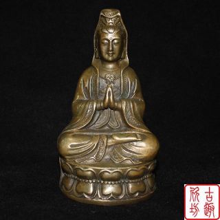 Tibet Buddhist Bronze Goddess of Mercy Kwan Yin Buddha Statue