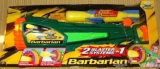 New Buzz Bee Barbarian Air Blaster Gun 2 Foam Missiles 20 Darts Toy 