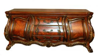french rococo bombe sideboard buffet credenza exquisite carved details 