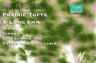 Mininatur Silflor Static Prairie Grass Tufts x Long 6mm Model Scenery 