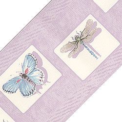 Lavender Bugs Insects Decor Wallpaper Wall Border Roll