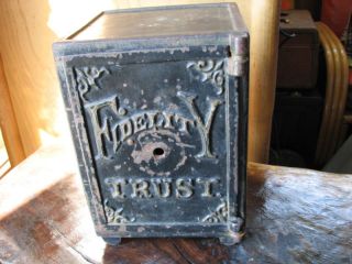 Small 1885 Cast Iron Safe Henry C Hart Fidelity Trust