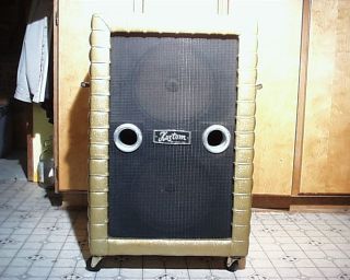 1968 Gold Kustom Speaker Cabinet Jensen C12N Speaker Perfect Sounding