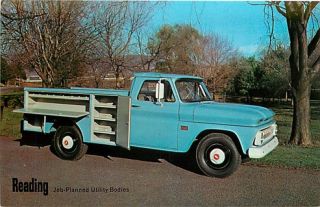 Reading Job Planned Utility Body Advertising Chevrolet Blue Truck 