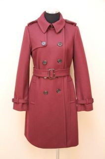 New JCrew Wool Cashmere Icon Trench Coat $325 2 Cabernet