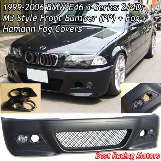 BMW E46 4dr 3 Series Front Bumper + Fog + Hamman Covers