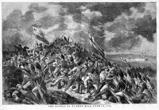 Battle of Bunker Hill Antique Print Revolutionary War