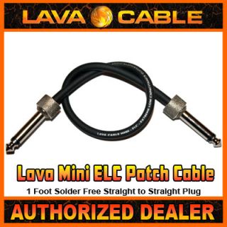   Black Mini ELC Single Pedalboard Patch Cable Straight Plugs